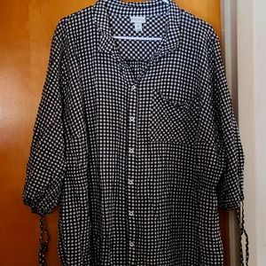 Ava & Viv plus size black white Plaid Tunic top 4x